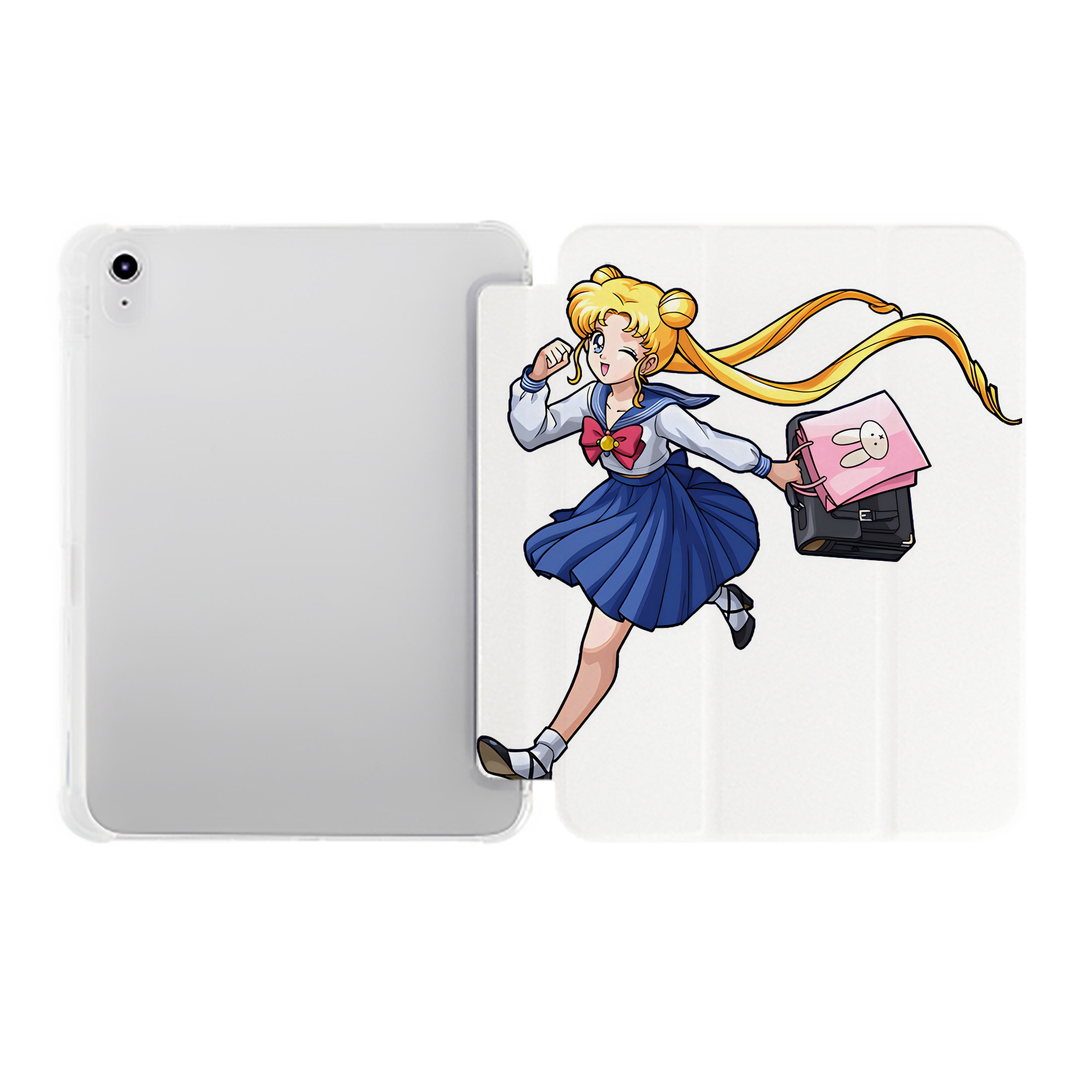 （画像用） 美少女戦士セーラームーン 愛野 美奈子 あいの みなこ Sailor Moon Aino Minako IPad ケース ペン収納付き 三つ折りスタンド PUレザー×シリコン 対応機種9.5/10.5/10.9インチ